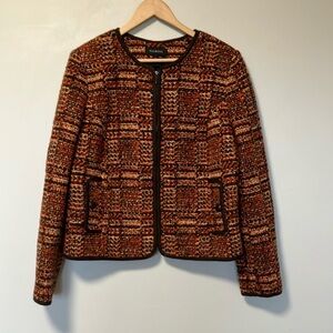Talbots Tweed Jacket in Orange and Brown
